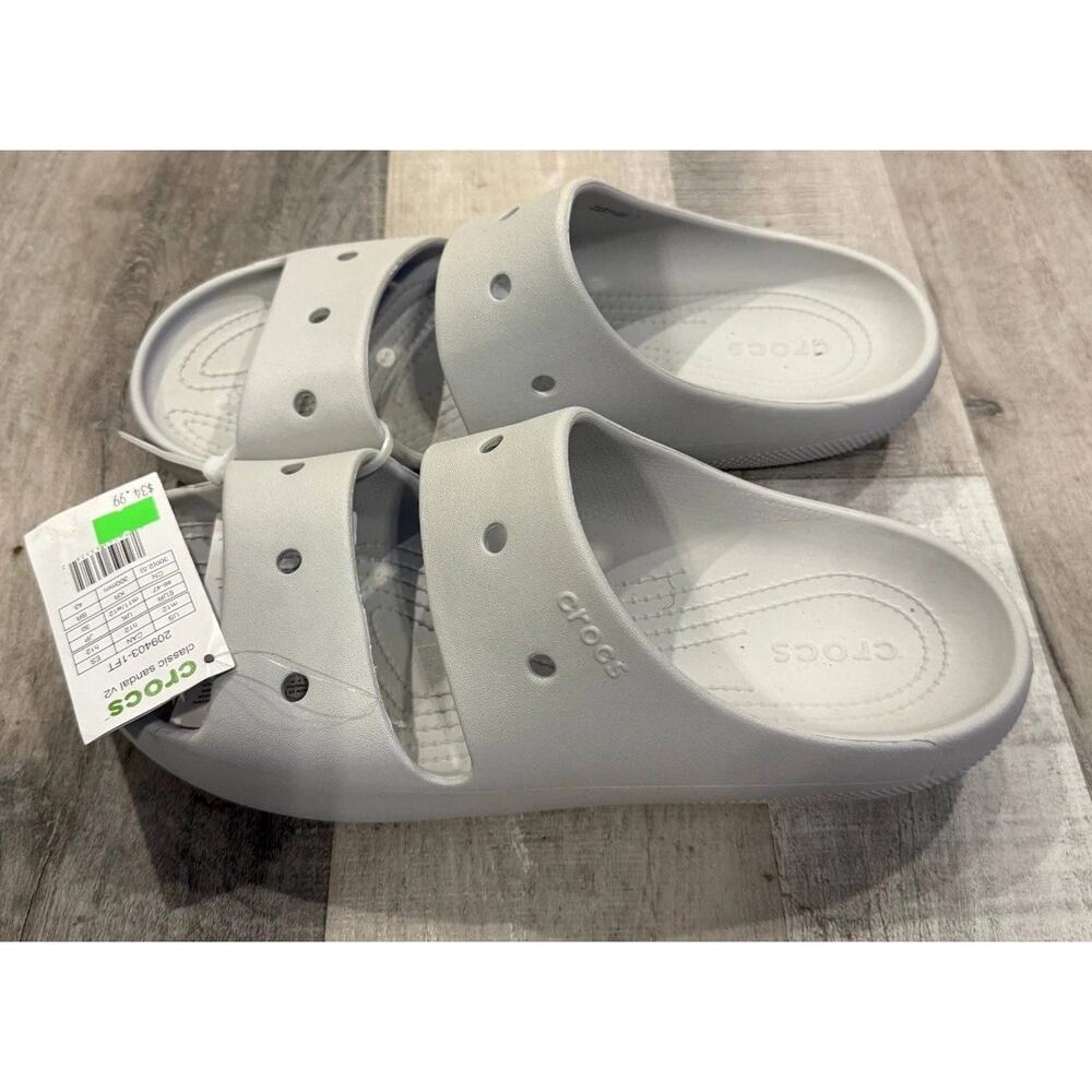 NWT Crocs Classic Slide Sandal Size M8/W10 Gray Rubber Casual Outdoor Slip On